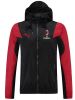 Bild von AC Milan 2023-2024 Men's Football Sportswear – Full-Zip Hooded Windbreaker / Training Tracksuit (Black & Red)