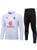 Bild von AC Milan 2023-2024 Men's White Football Training Tracksuit (Zip-Neck Top & Soccer Pants)