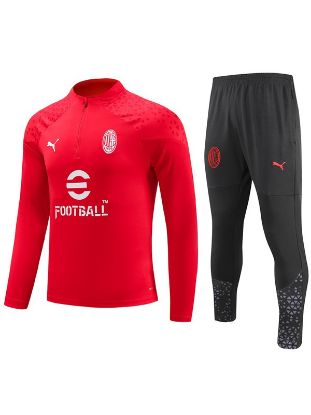 Picture of AC Milan 2022-2023 Men's Red Football Training Tracksuit (Top, Soccer Pants & Collared Design)