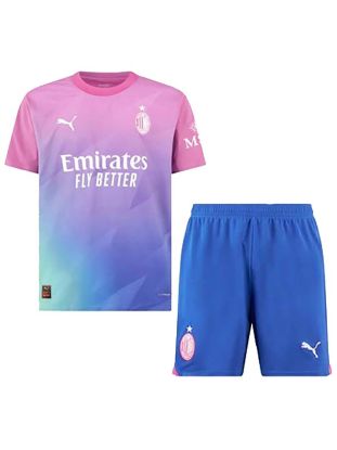 Immagine di AC Milan 2023-2024 Kids' Third Football Shirt: Kids' Soccer Kit, Kids' Third Mini Football Shirt and Youth Soccer Training Kits